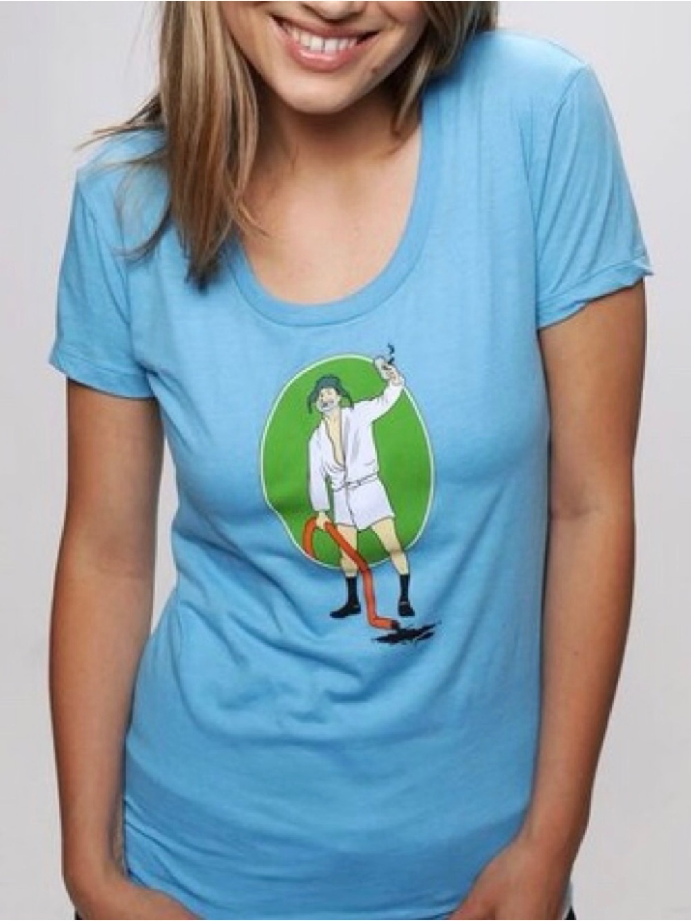 The Chivery National Lampoons Christmas Vacation Women's Tee in Light Blue Sz L